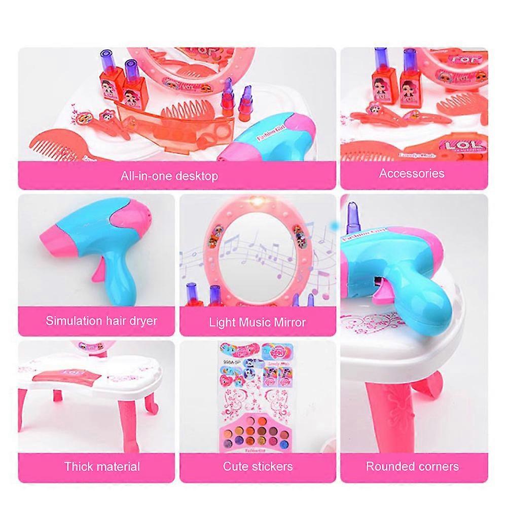 Random Color Children Pretend Play Dressing Table Toy Pretend Kit Girl Pretend Play Cosmetics Playset For Children