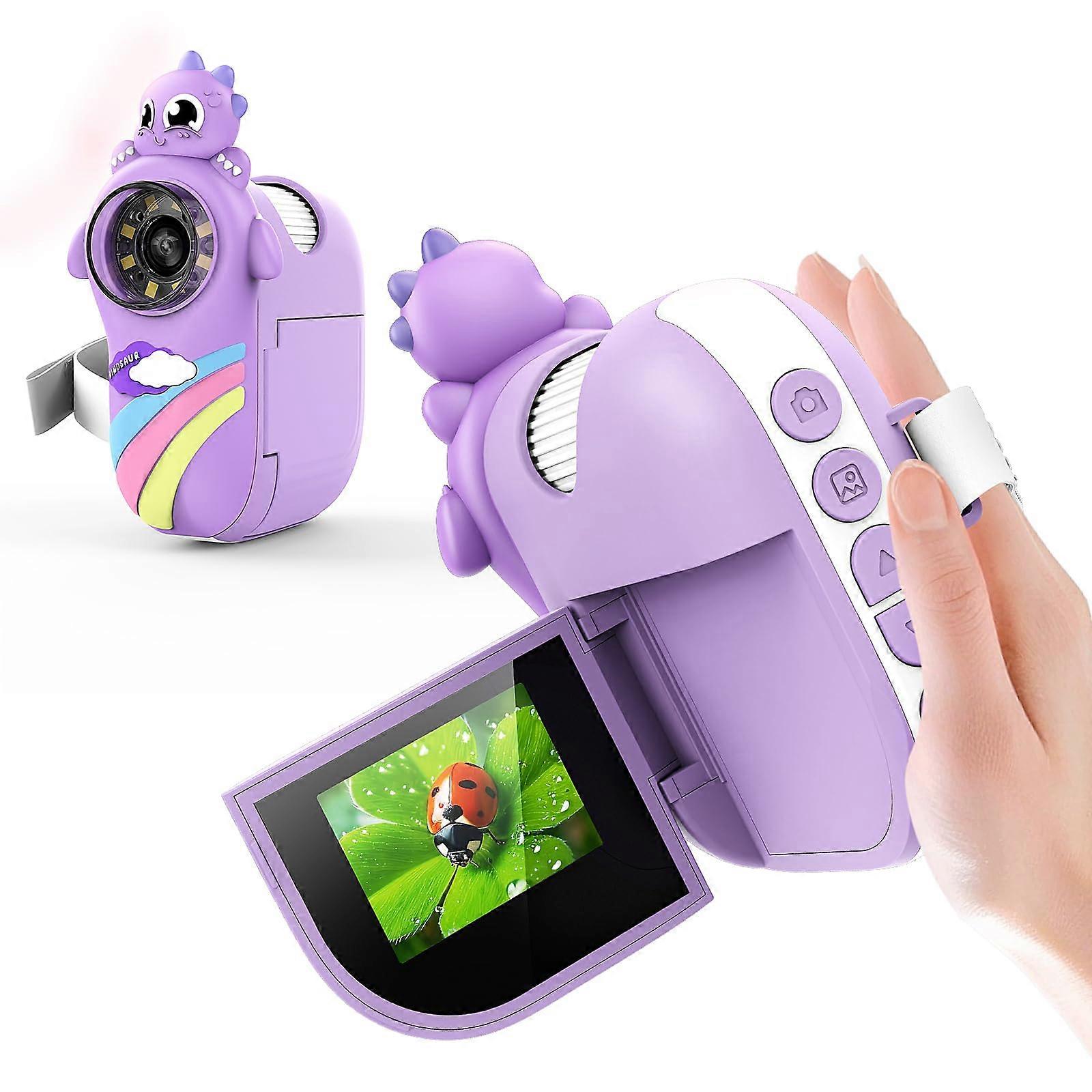 Digital Microscope for Children with 2.0 Inch IPS Screen, 1000x Zoom, 8 LEDs, Video Function, Pocket Size, Purple