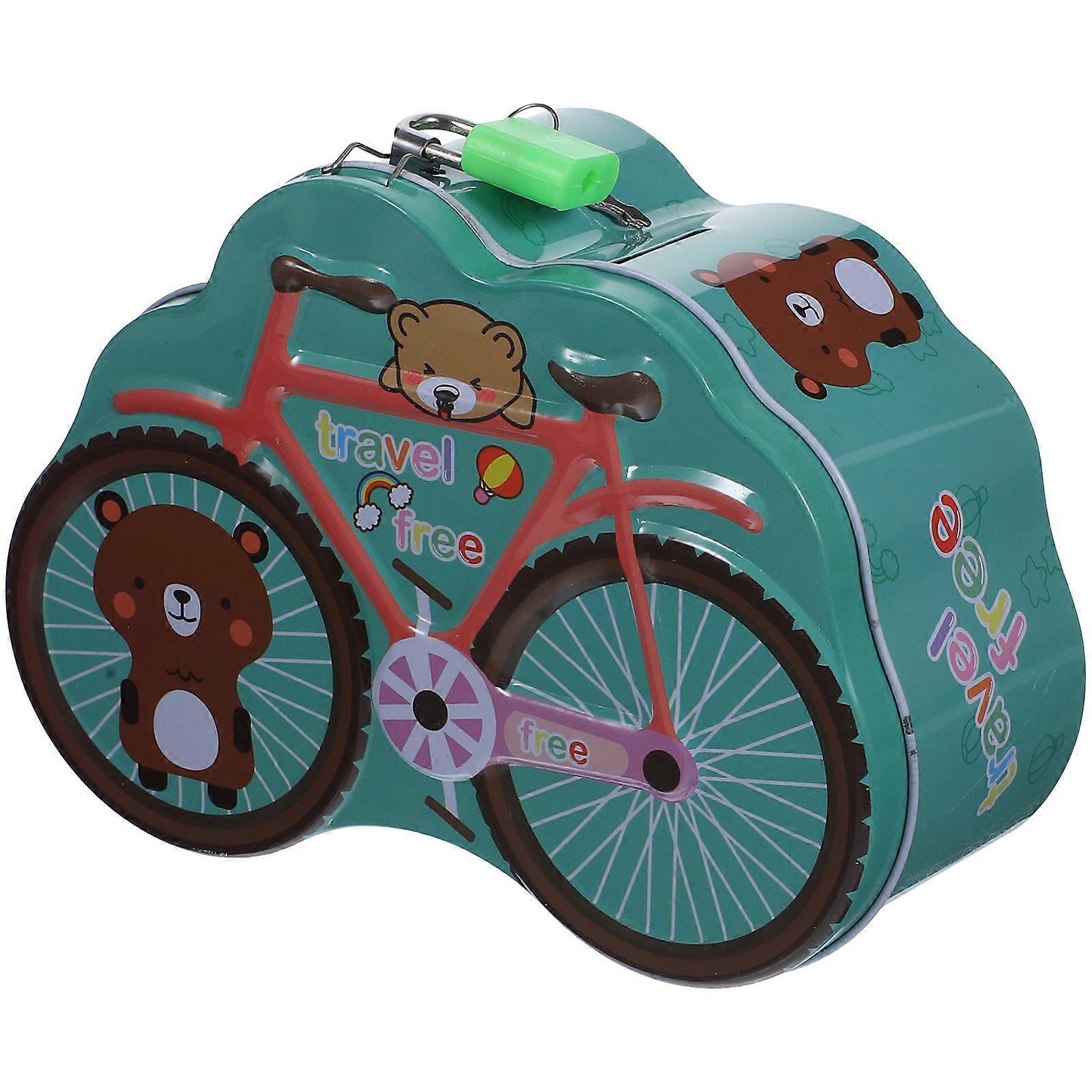 It sounds like you're describing a product listing or looking to create a compelling product description for a **cute bicycle piggy bank**. Here's a