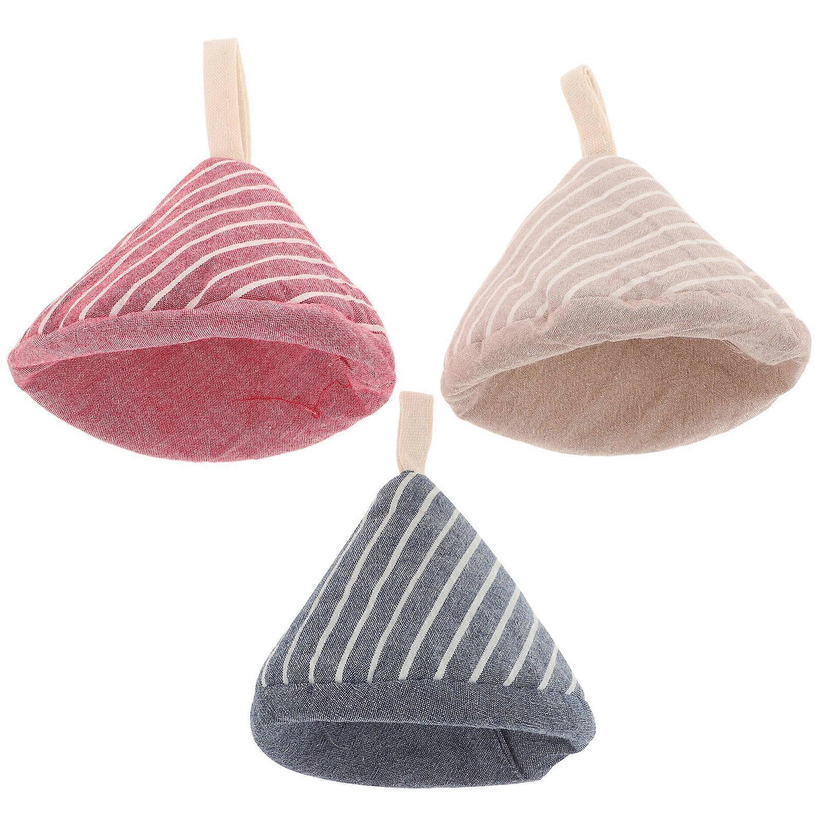Insulated Pot Handle Cover Scald-Proof Multifunctional Use Red Cotton Handle Cover For Kitchenware 3Pcs