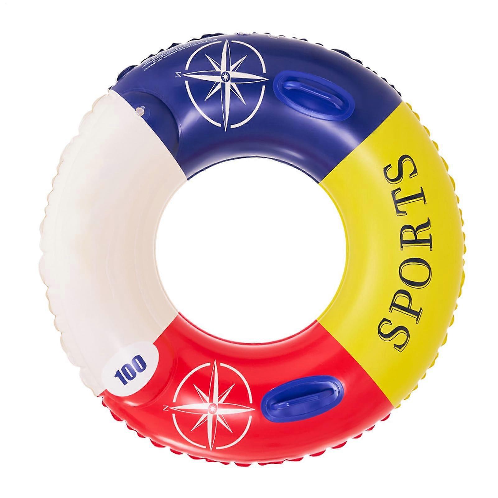 Inflatable Pool Ring For Adults, Round Float With Handle, Thickened PVC Model No. 90
