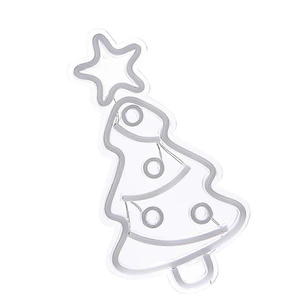 Decorative Neon Lamp Christmas Tree Design Scene Layout Prop For Proposal Scene 40.00X22.00X1.50CM Plastic 1Set
