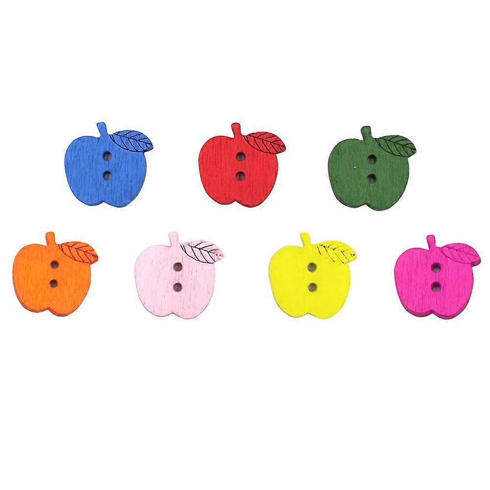 Wooden Buttons Colorful Diy For Craft Projects Handmade Art Round Fine-Edged 1.6X1.6Cm Decorative 100Pcs