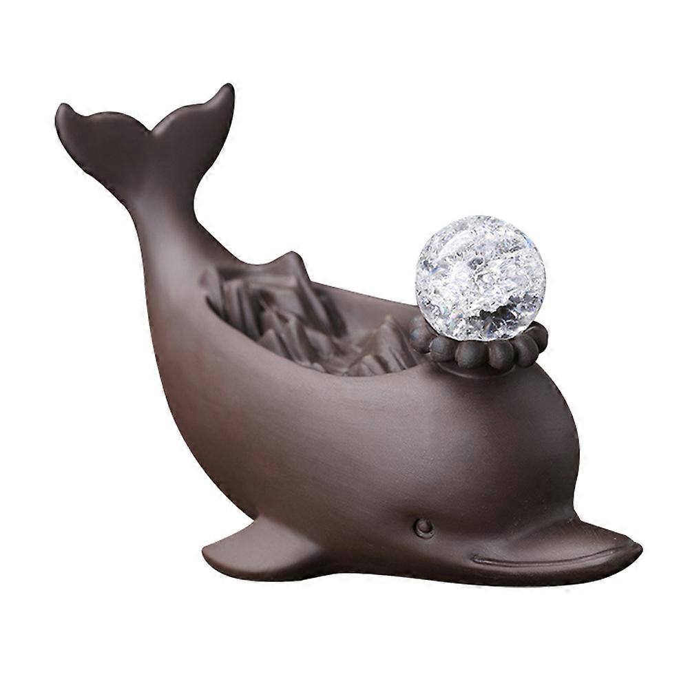 Luminous Dolphin Ceramic Backflow Incense Burner for Aromatherapy & Home Decoration