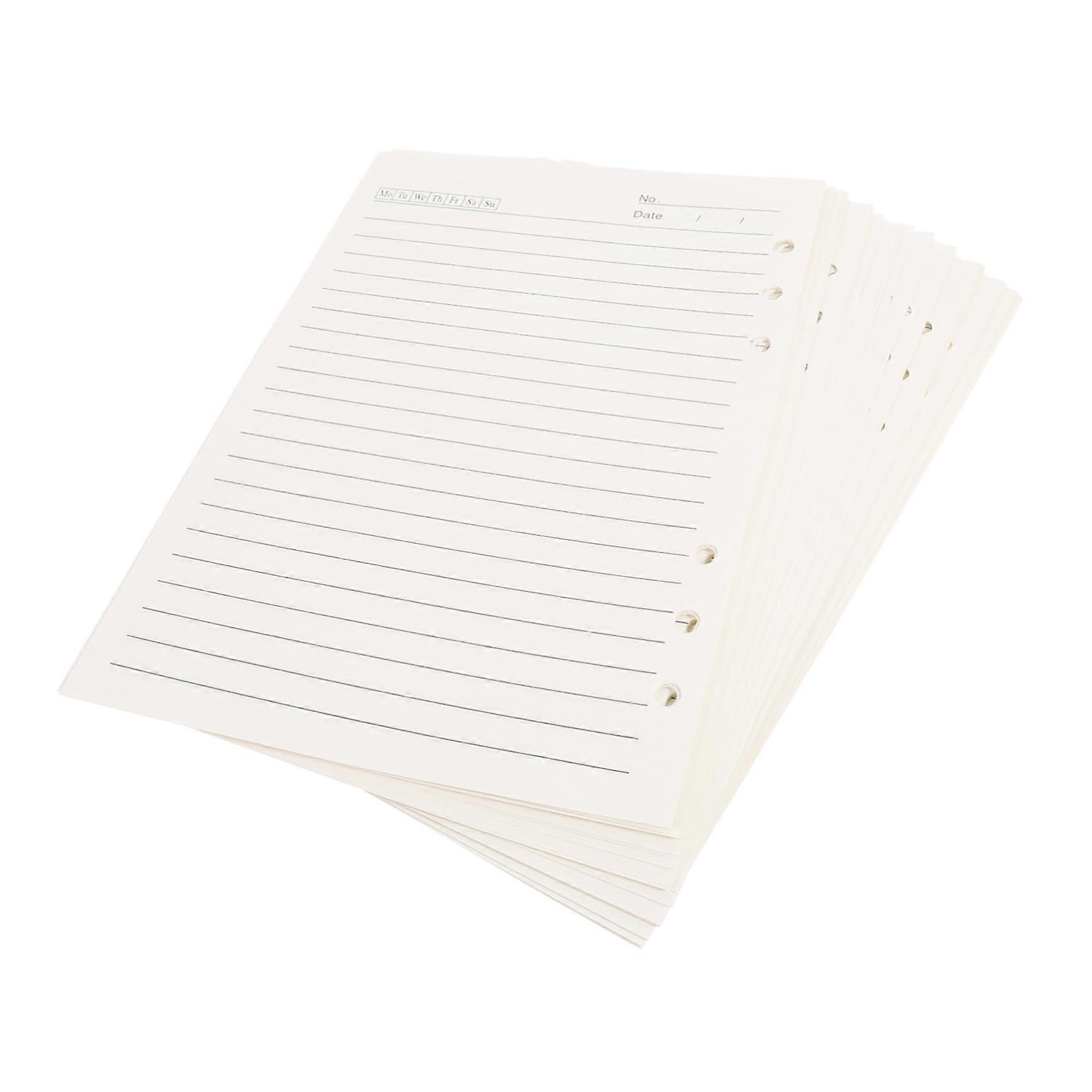 A5 Notebook Refill Paper Pack of 5, 6-Hole Loose Leaf Lined Sheets for Diary, Planner, School, Office Use