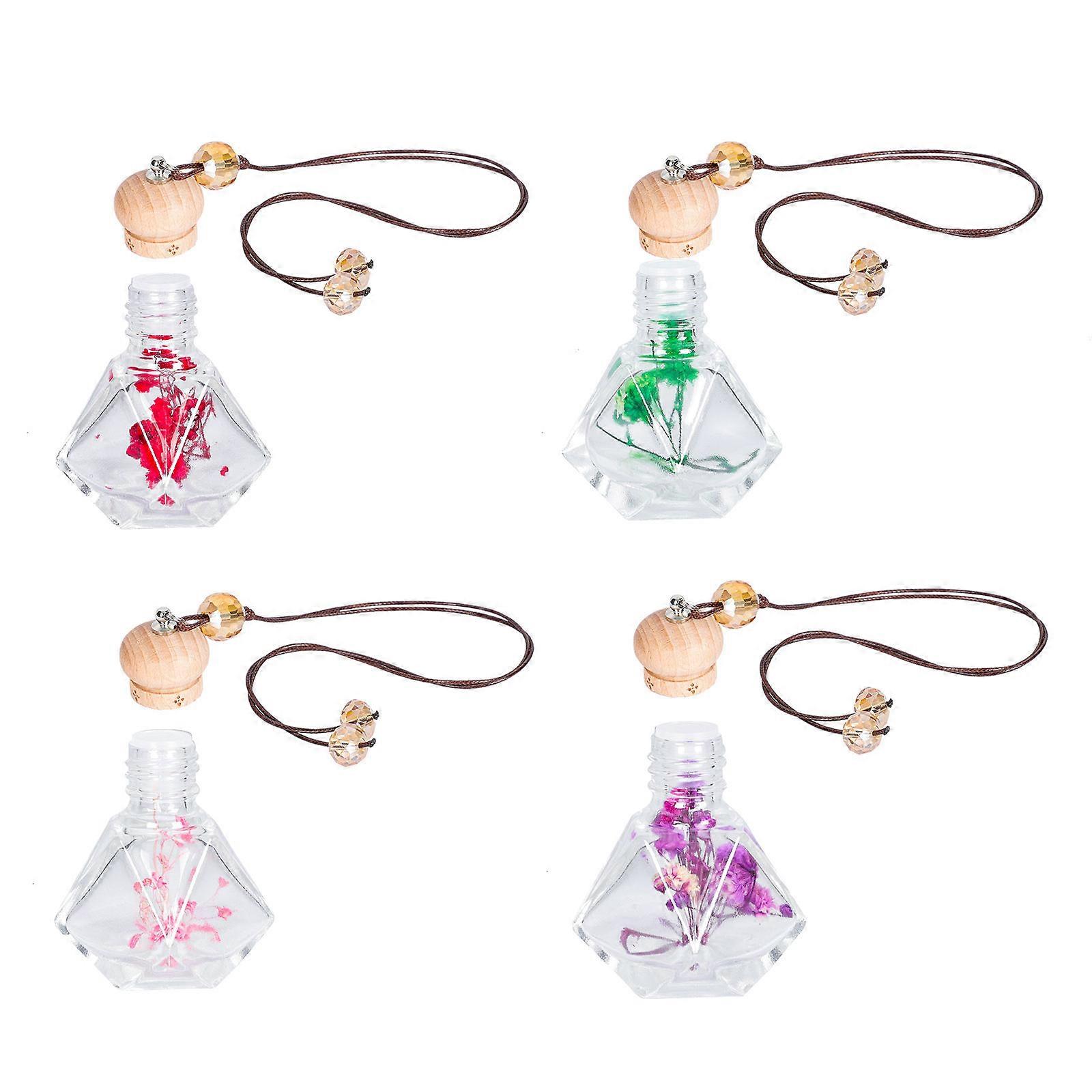 4Pcs Creative Freshness Ornament Empty Perfume Bottle Pendant for Auto Interior Decor