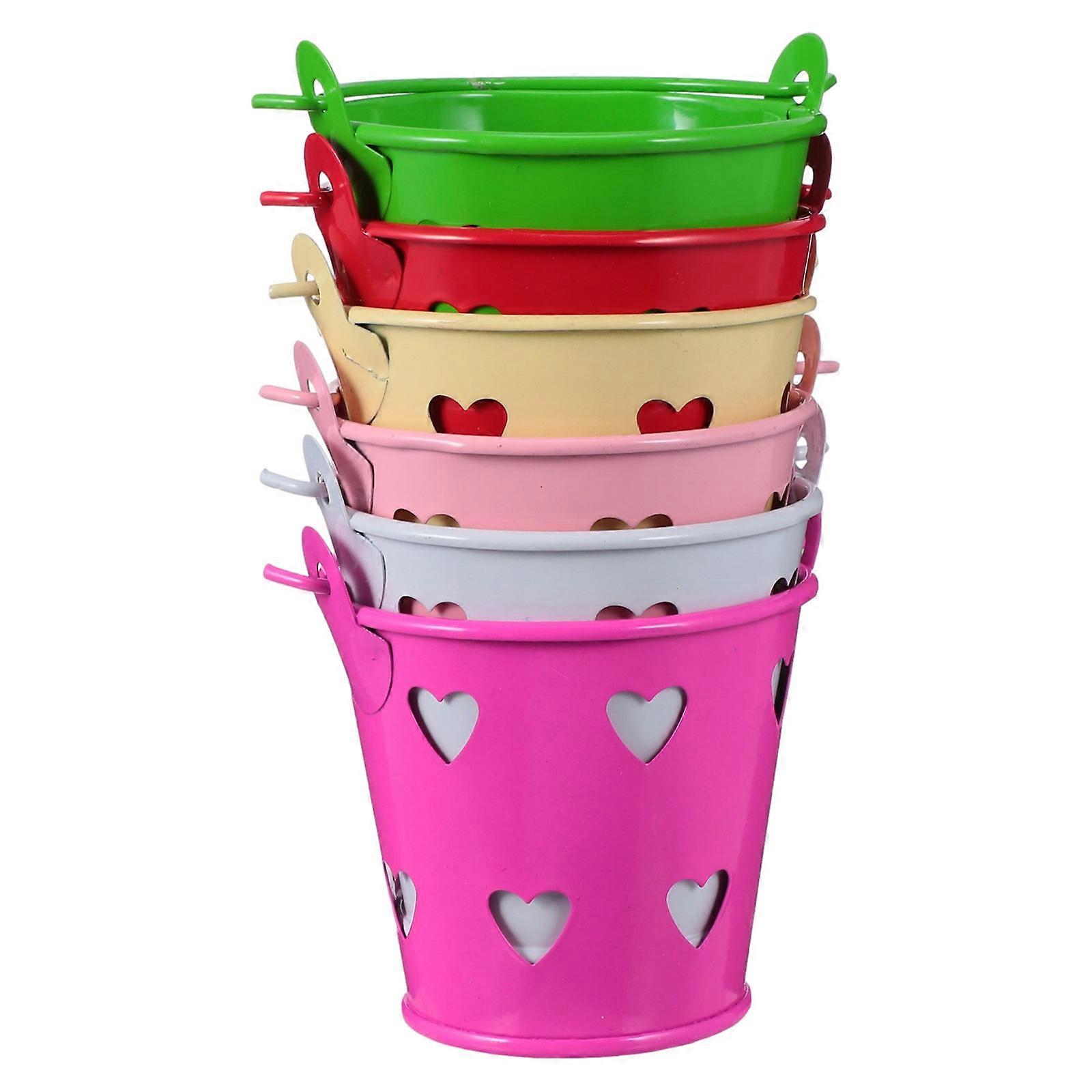Candy Tins Party Favors Mini Metal Bucket Tinplate Material Iron Crowd Storage Container Festive Atmosphere 12Pcs