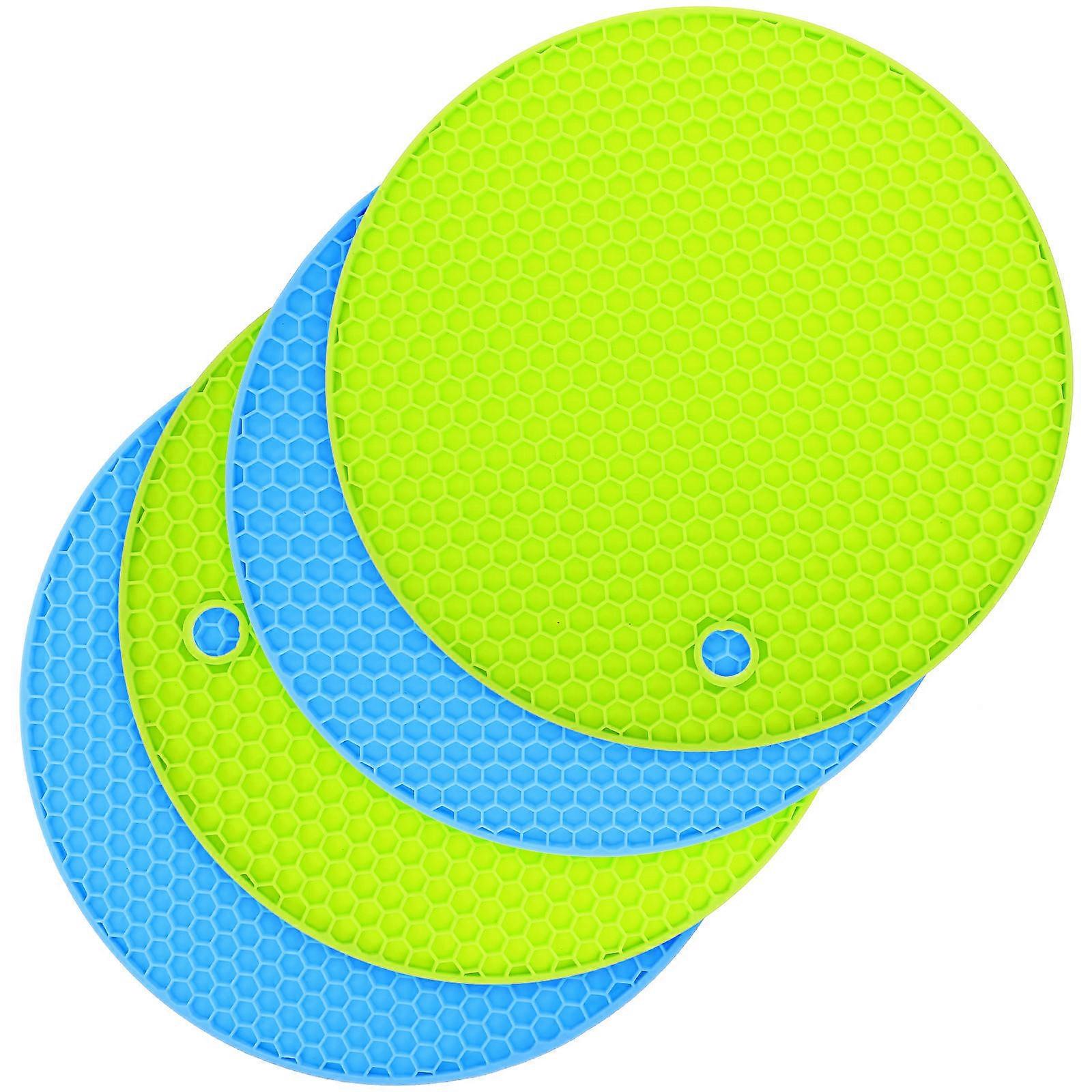 Light Green Silicone Jar Opener Pads Multifunctional NonSlip Coaster for Home Use 4pcs