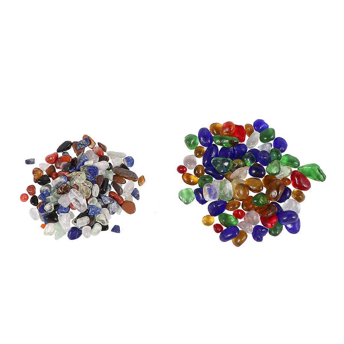 Natural Tumbled Stone Mix Aquarium Pebbles Assorted Color For Fish Tank Aquarium Layering 2Pack