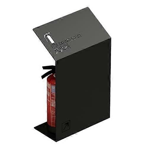 Fire Extinguisher Cabinet Decorative Floor Stand For Mounts - Holds 2 Units - Black Painted Finish For Stores