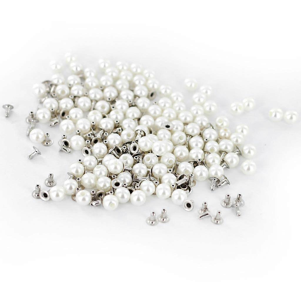 DIY Crafting Rivets and Beads Set 100 Pieces Ivory
