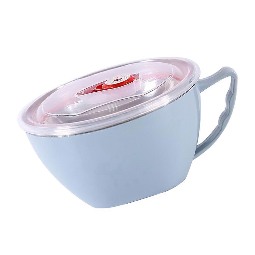 Ramen Noodle Bowls with Handle and Lid for Children Use Blue 15 x 15 x 9cm Steam Release 1Pack