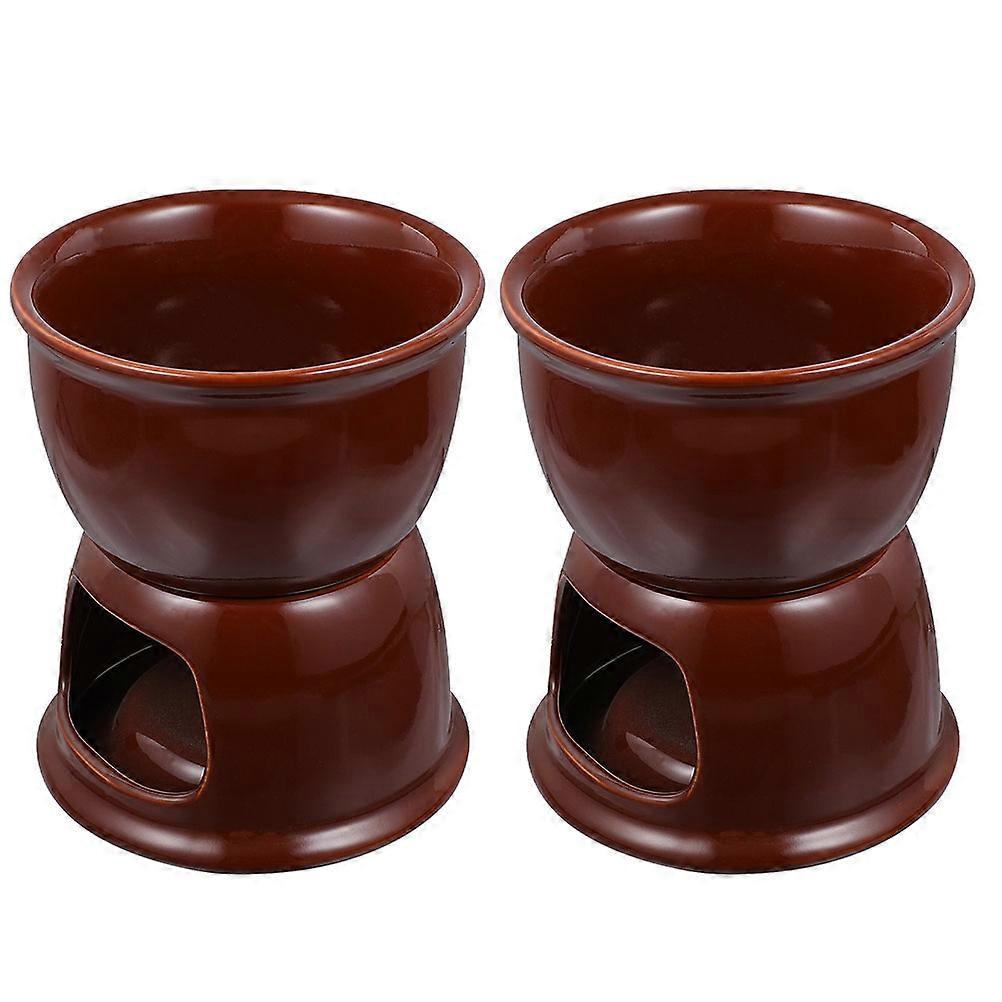 Chocolate Melting Mug Square Shape For Restaurants 13.50X11.50X11.50CM Temperature Control 2Pcs