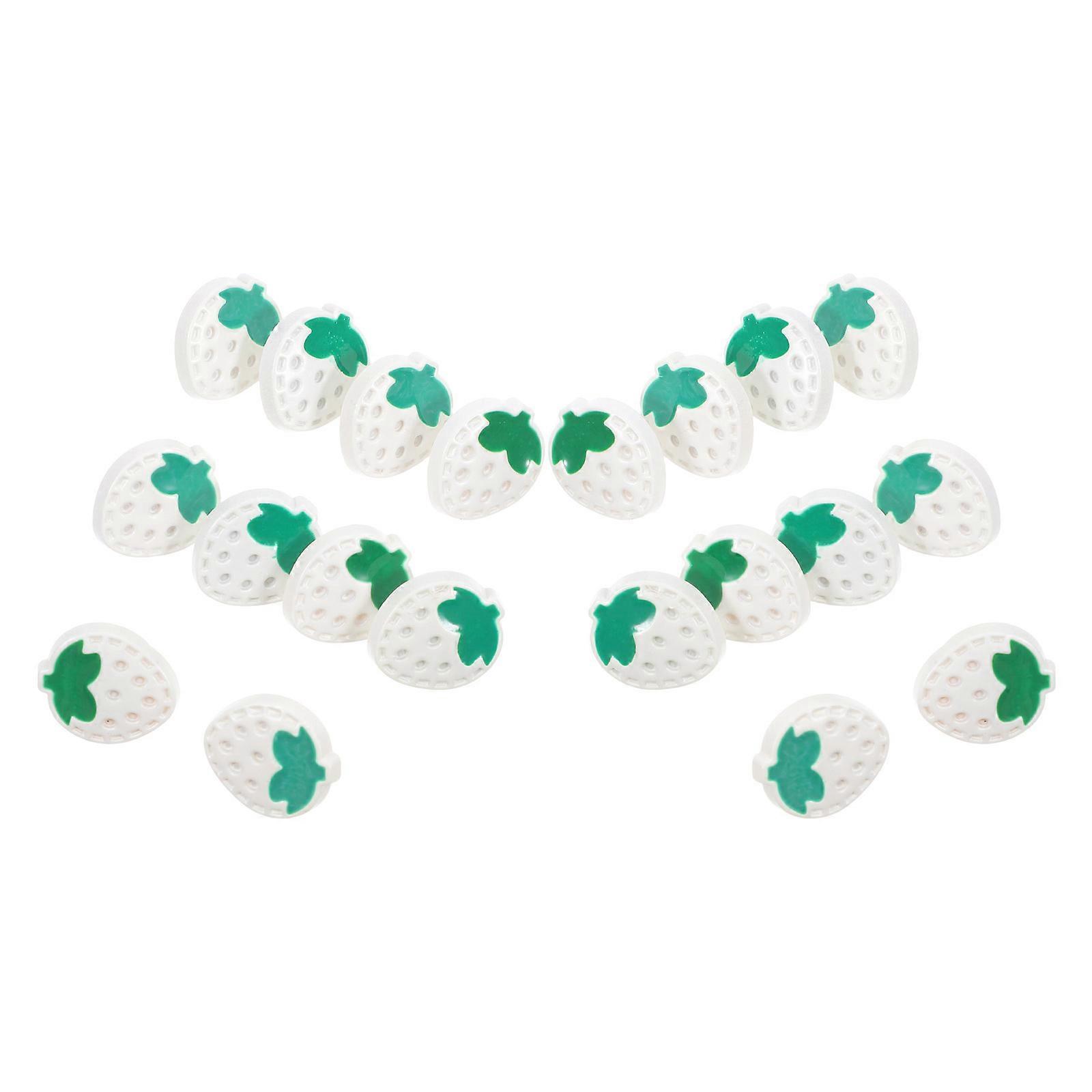 20PCS Decorative Strawberry Resin Buttons for Clothes – Fun Craft Embellishments for Sweaters, Cardigans & Coats – Durable White Sewing Buttons for