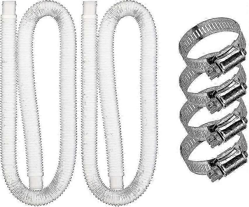 2 Pack Pool Hose - Replacement Pool Hose With Clip. The Pool Drain Hose Is Easy To Install.