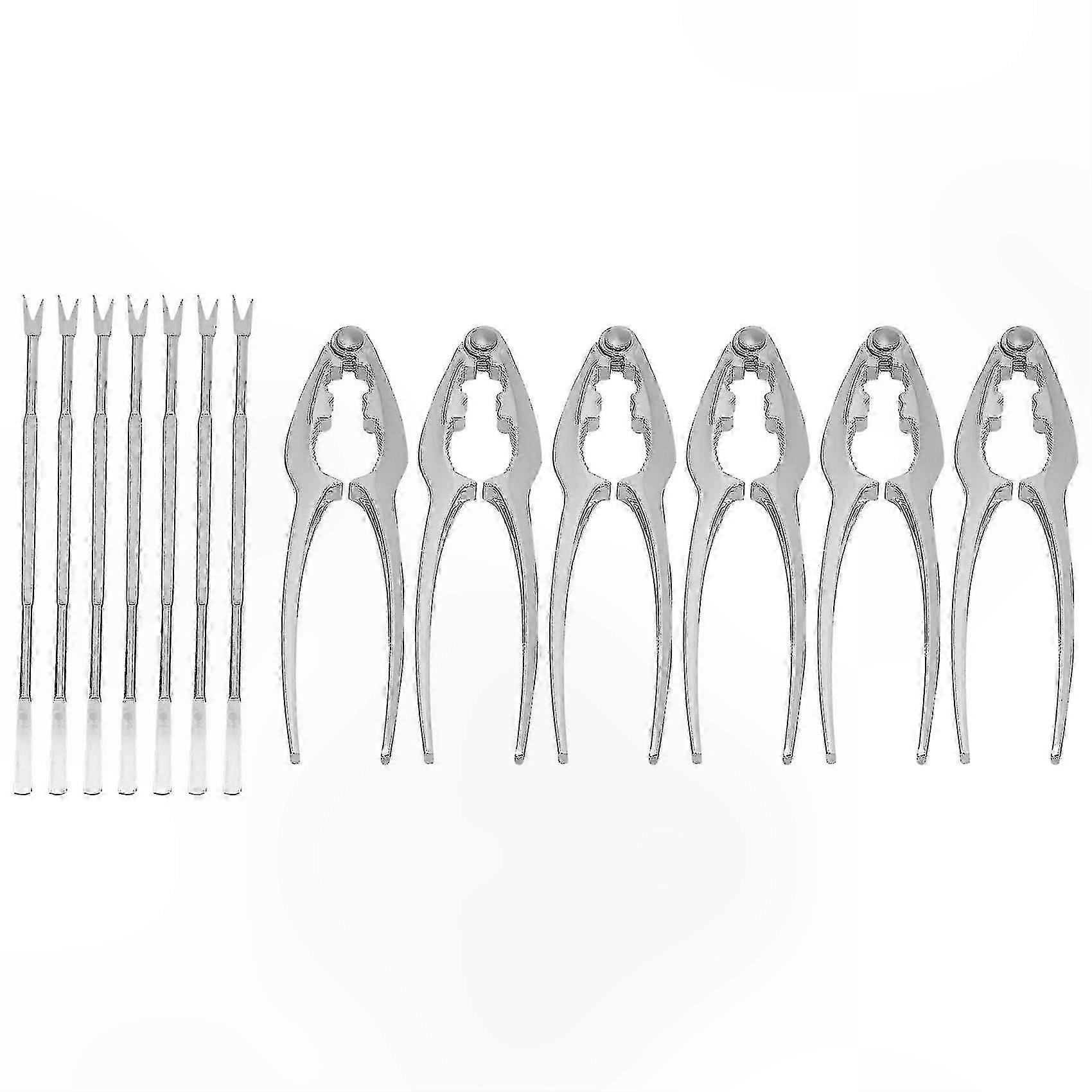 Seafood Dining Kit with 7 Forks and 6 Lobster Crackers Nut Openers for Easy Shellfish Enjoyment