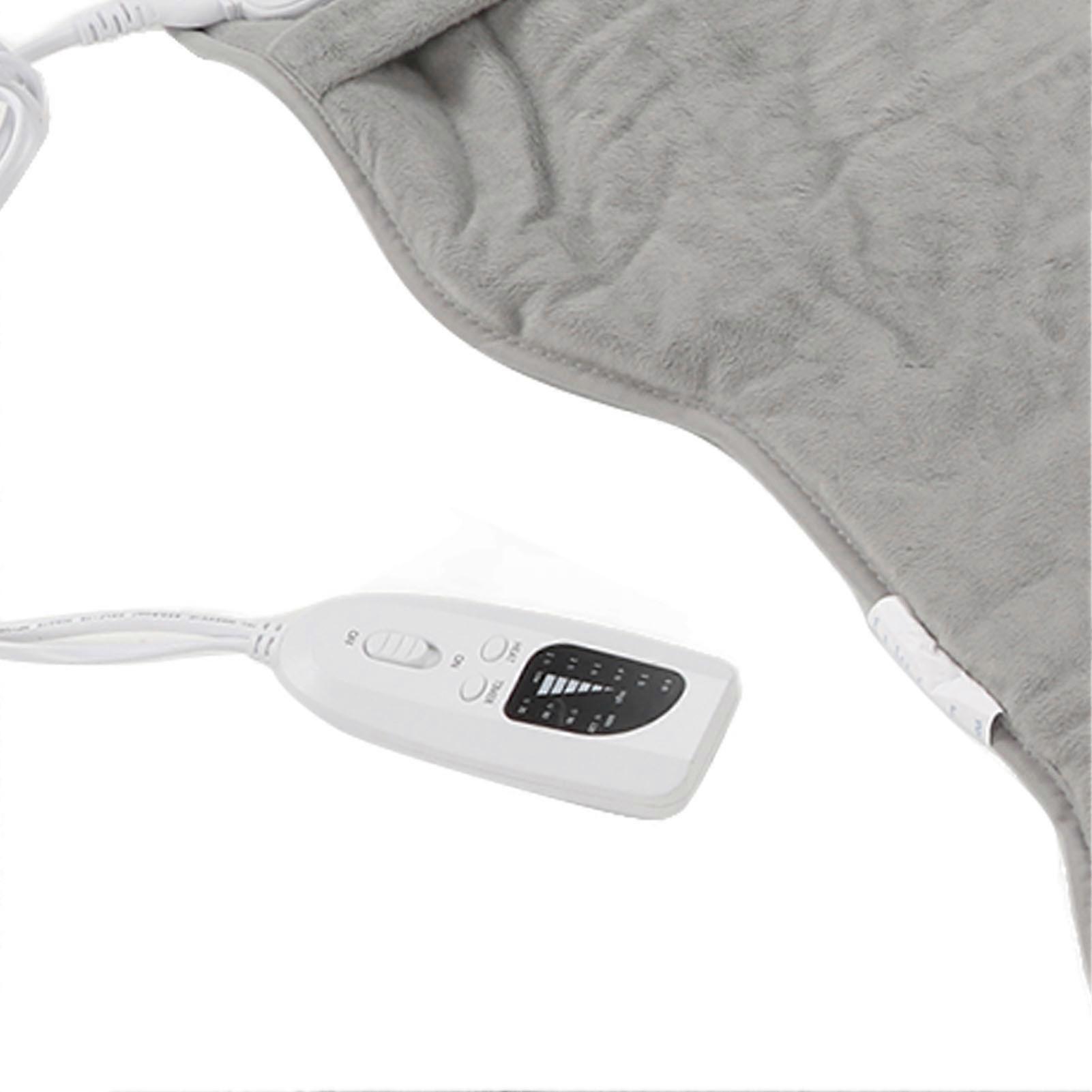 Back Heating Pad 6 Level Temperature Adjustment Drapeable Electric Back Heating Pad Soft Plush Back Heater Silver Gray EU Plug 220V