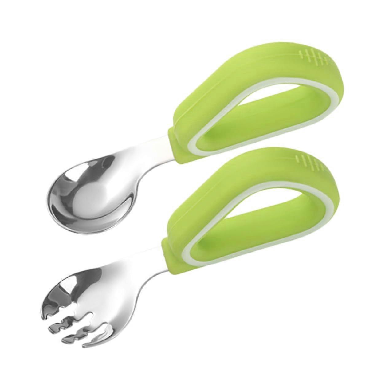1 Set Baby Cutlery with Silicone Forks, Ergonomic Feeding Utensils for Toddlers, ChildFriendly Design, Encourages Independence, Safe and Practical