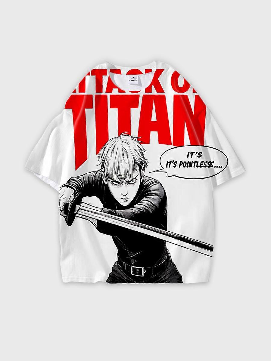 T-shirt round neck Character Pattern loose short sleeve P970