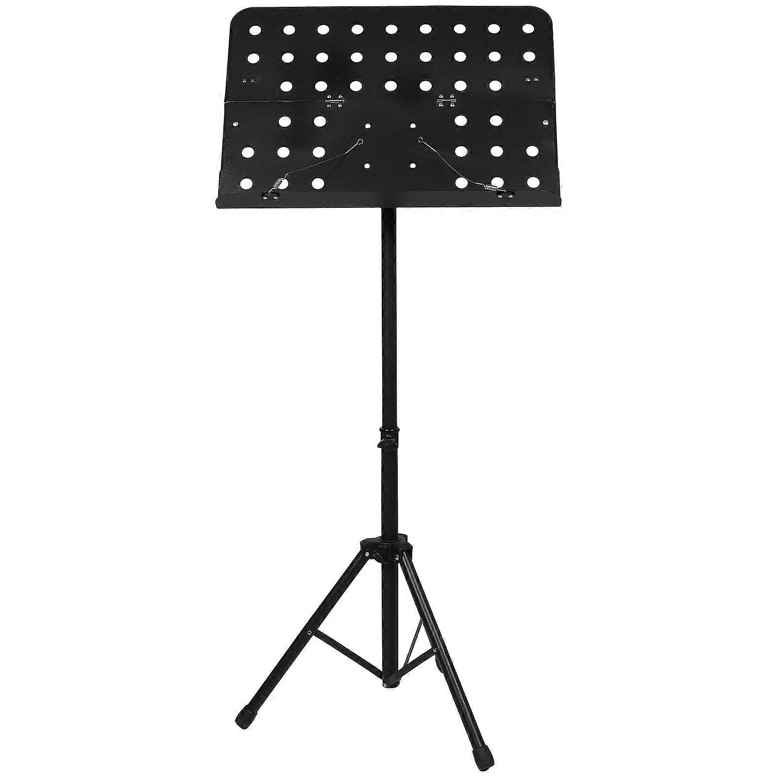 Adjustable Foldable Music Stand with Black Musical Note Design, Portable Sheet Music Holder Rack for Piano and Guitar Players, Height Adjustable for