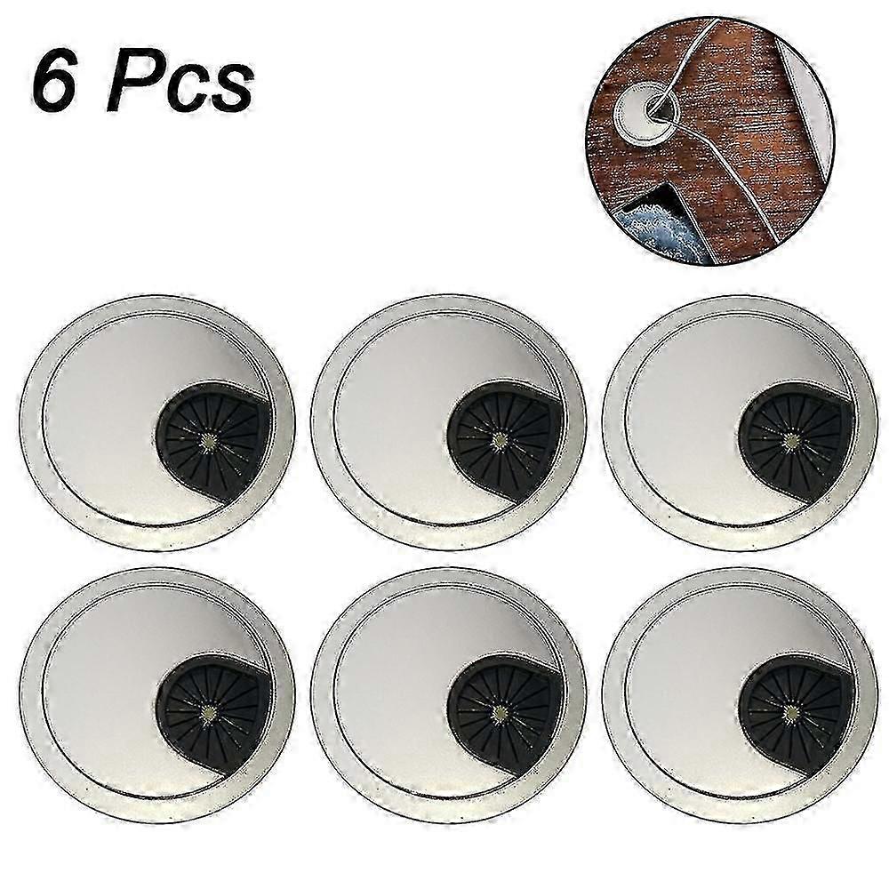 6pcs Desk Wire Cable Grommets Tapa del agujero