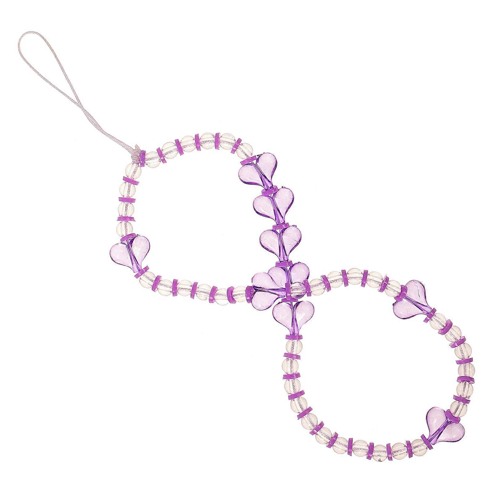 Elegant Beaded Phone Strap For Smartphones And Bags In Violet Color 1 Set