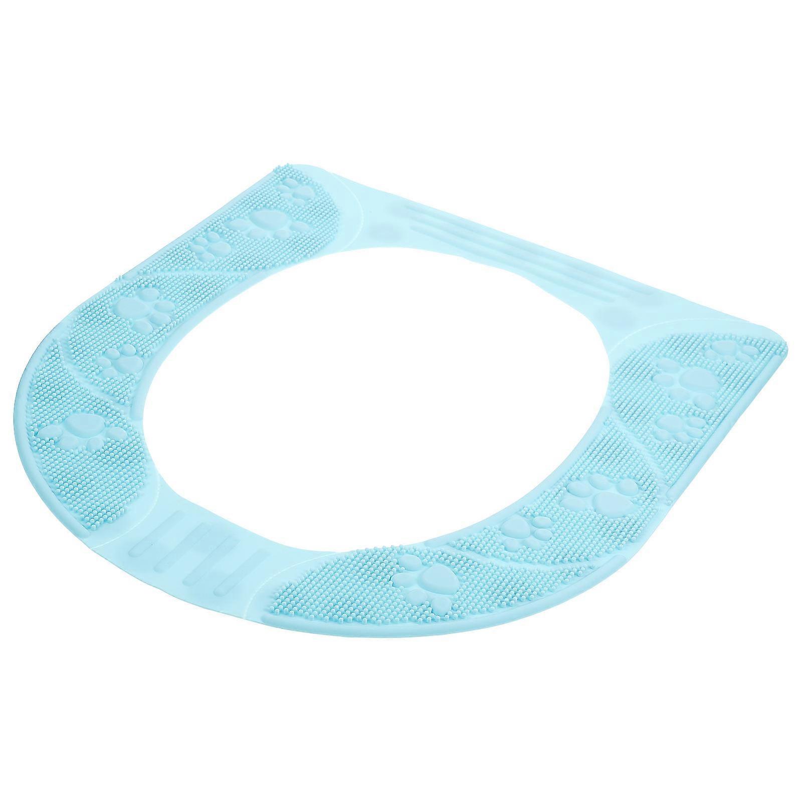 Soft Raised Silicone Toilet Seat Cushion Pad for Home Use, Skid Proof, Lightweight, Portable, All Seasons, Washable, Sky Blue