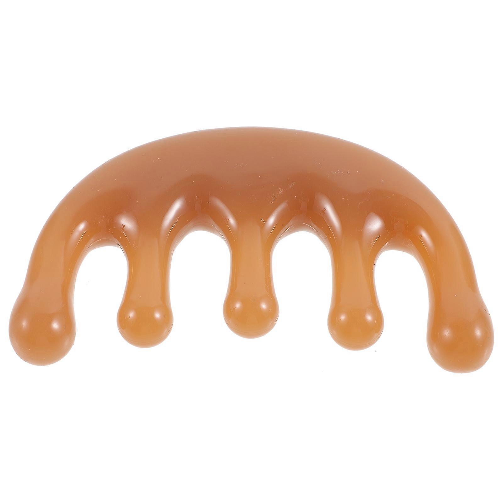 Relieve Headache Hair Comb Moon Shaped Resin Material Scalp Massager 1Set