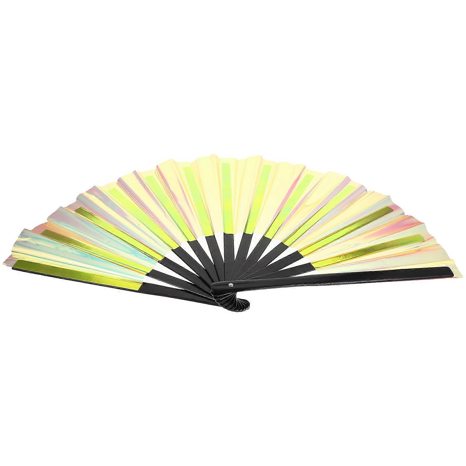 Chic Solid Color Folding Fan, Iridescent Handheld Fan for Weddings, Parties, Decoration, Lightweight and Sturdy Design