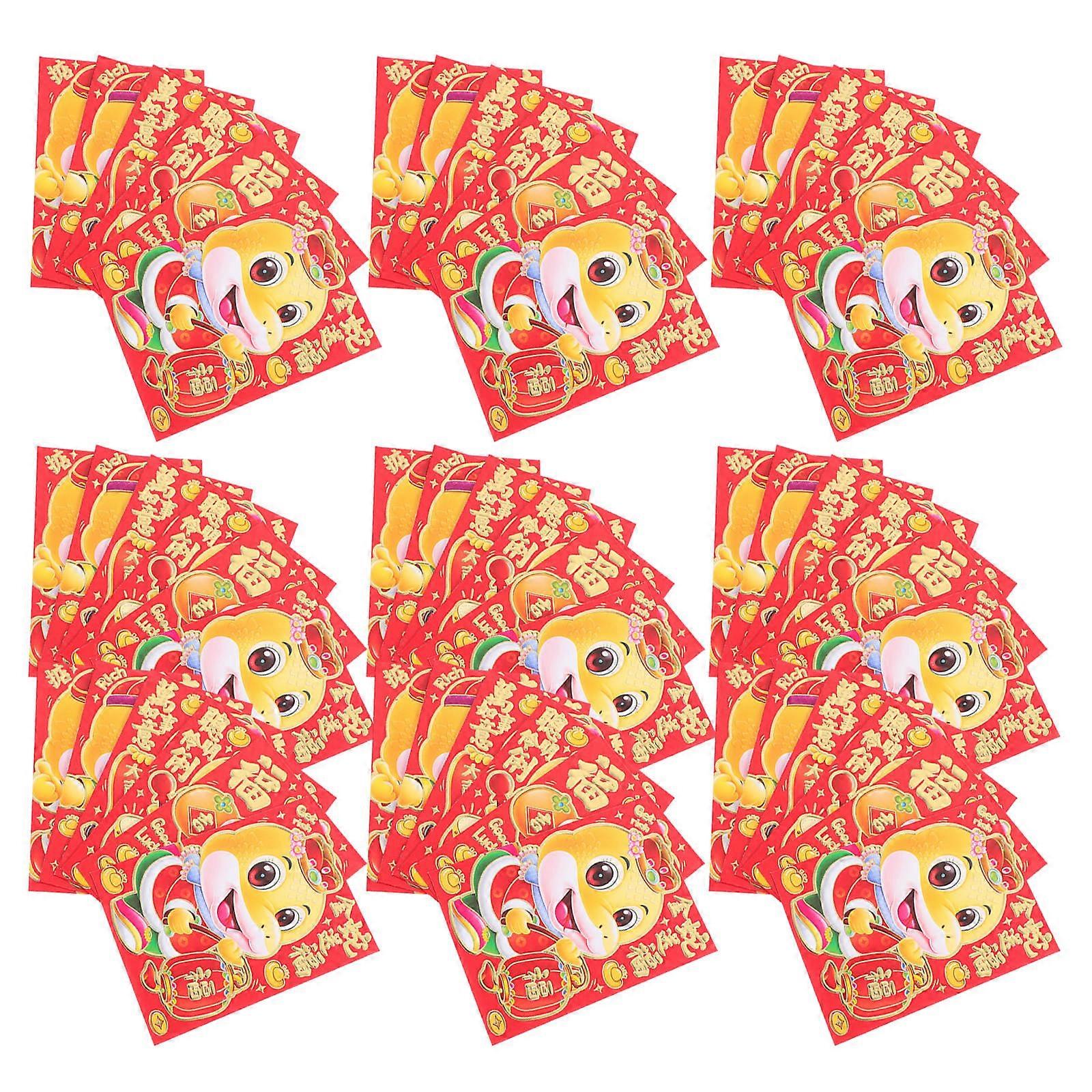 Chinese New Year Red Envelopes for Wedding Use Lucky Money Pockets with Traditional Design and Shiny Finish 60 Pieces