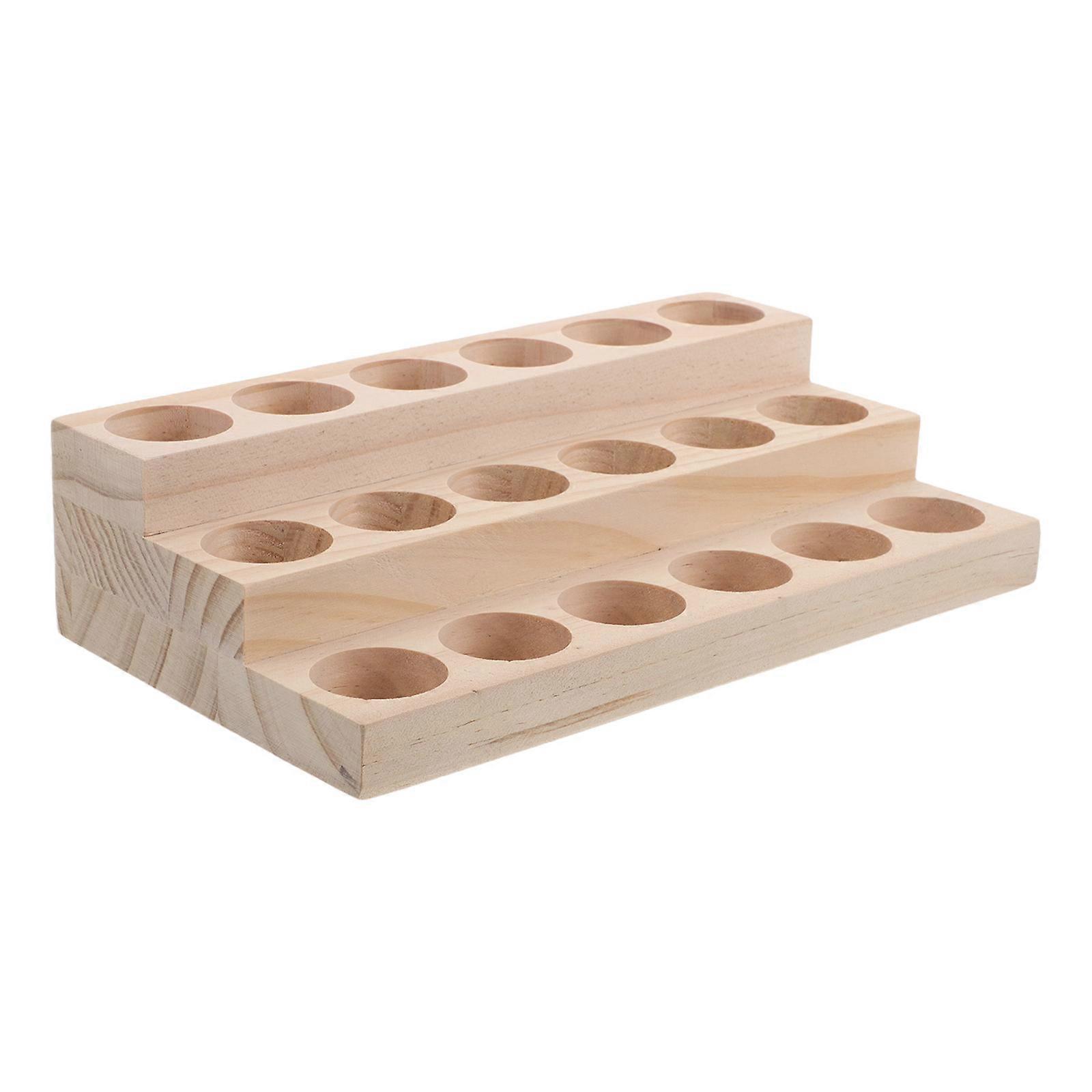 It looks like you're describing a product listing for a **wooden essential oil display and storage organizer**. Here's a refined and professional