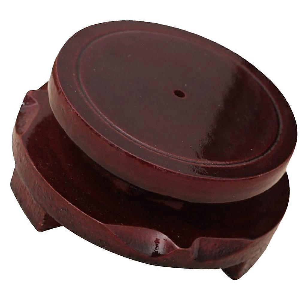 Round Rotatable Display Stand for Home Use Light Brown Small Tools Showcase 4.7 Inches