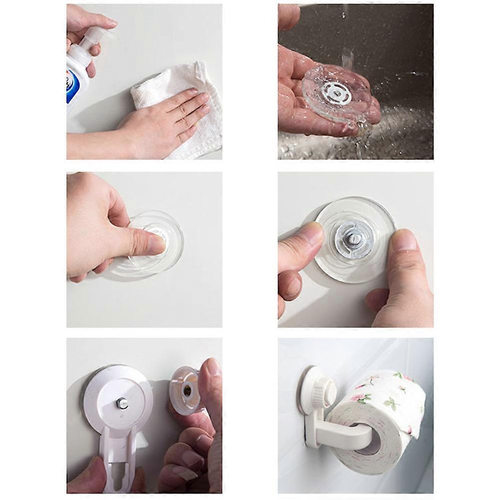 Suction Cup Paper Roll Holder For Bathroom And Kitchen Home Space-Saving 1Pcs