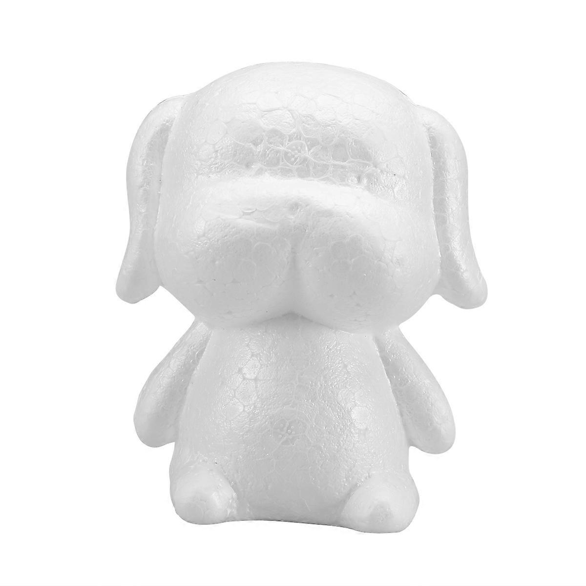 White Puppy Shaped Modeling Foam for DIY Crafts Made of Dragon Bubble Lightweight and Durable 7.8 Inches