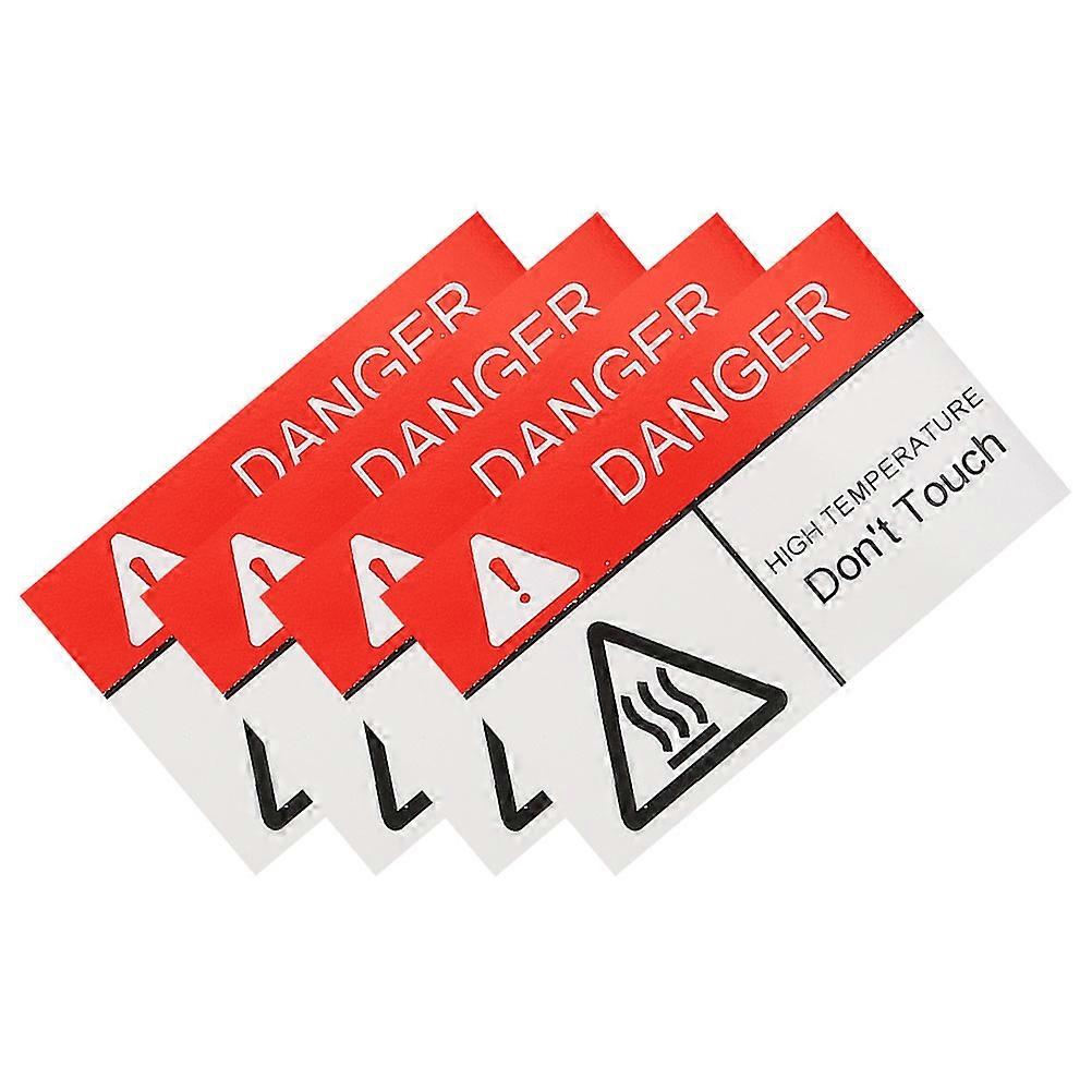 4pcs High Temperature Warning Labels, Self Adhesive Heat Resistant Stickers for Industrial Machinery and Kitchen Appliances, Caution Hot Surface