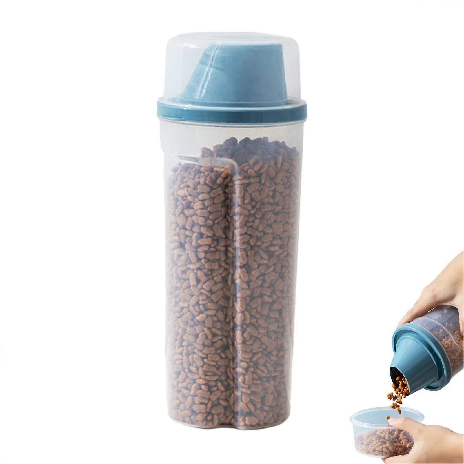 1500 ml Food Container Dry Food for Dogs Cats Storage with Measuring Cup Dog Food Storage Pet Food Container Container for Pets Food Blue