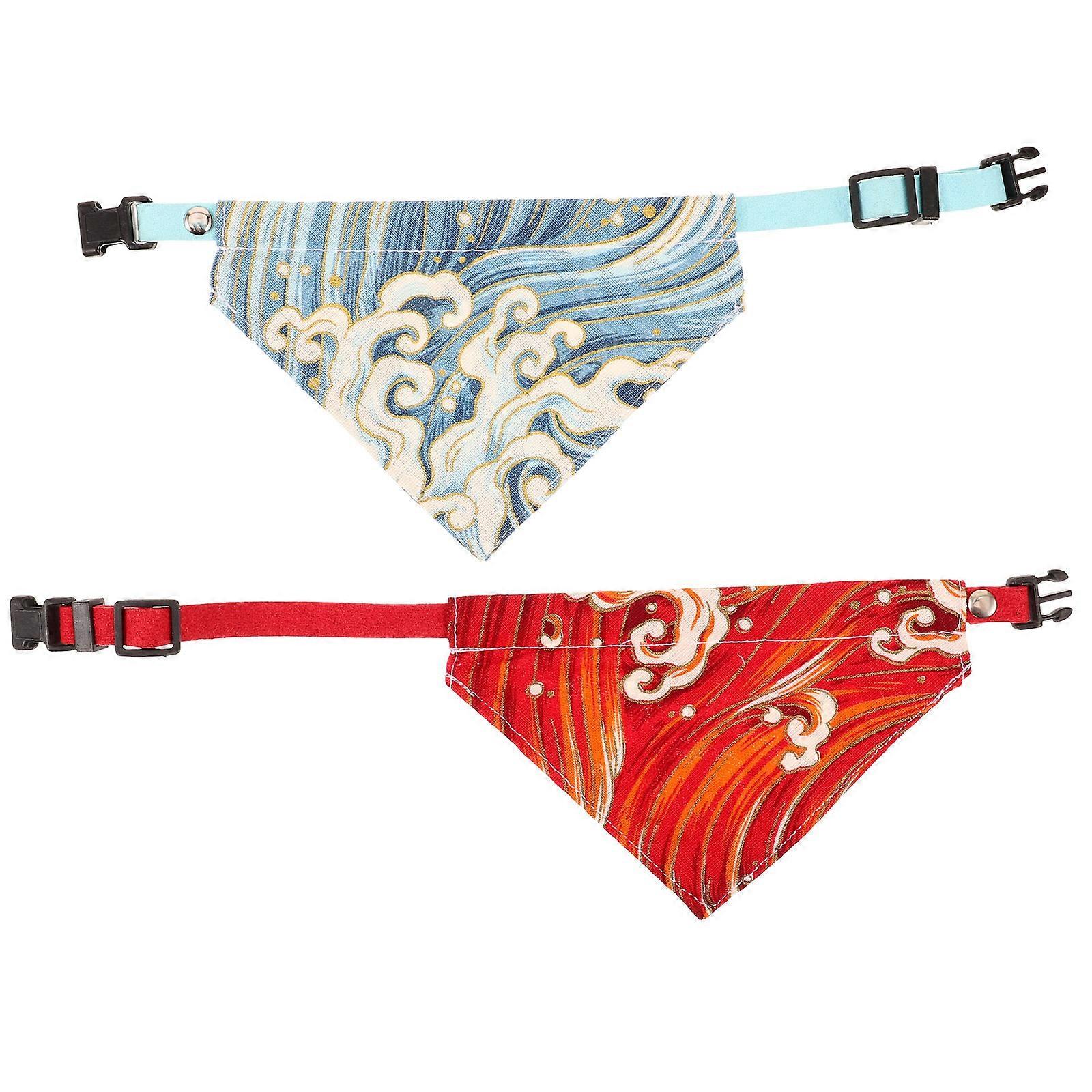 Dog Collar Bibs Ideal For Small Dogs Depicting Flower Pattern In Assorted Colors 2Pack