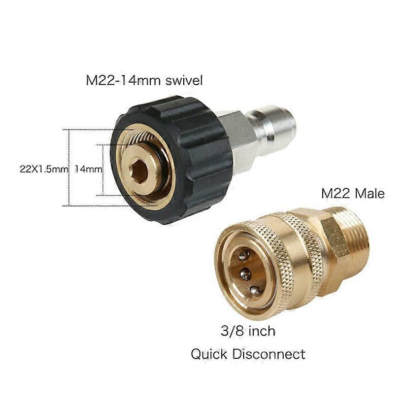 高压清洗机适配器 5000PSI M22 14mm 旋转快速连接器配件部分