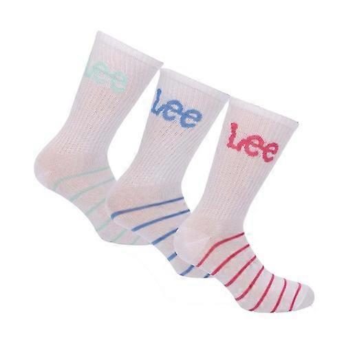 Lee Womens/Ladies Contrast Striped Sports Socks (Pack of 3)