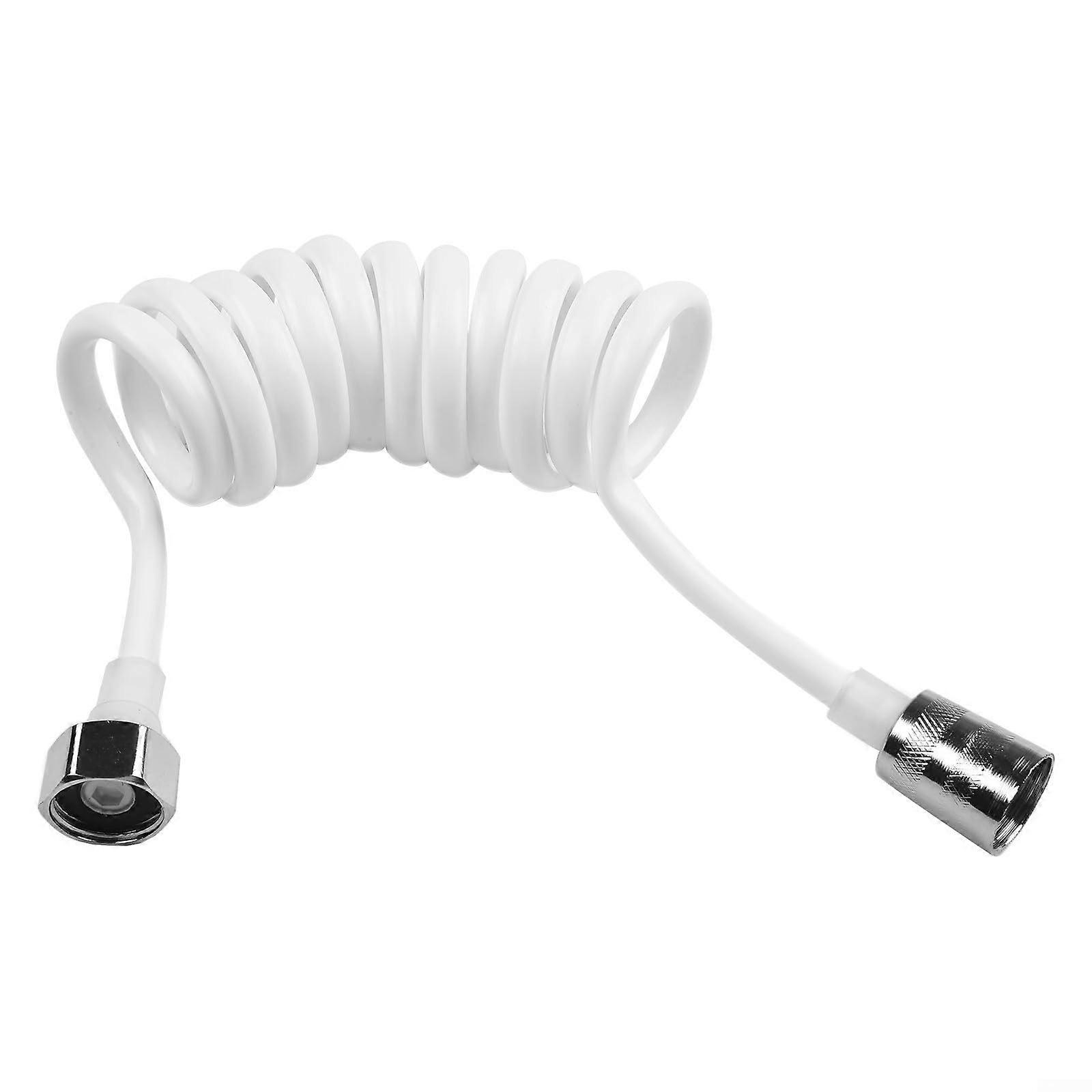 Flexible Shower Hose 1.5m White - Easy-to-Use Braided Spring Hose for Modern Bathrooms, Durable and Compatible