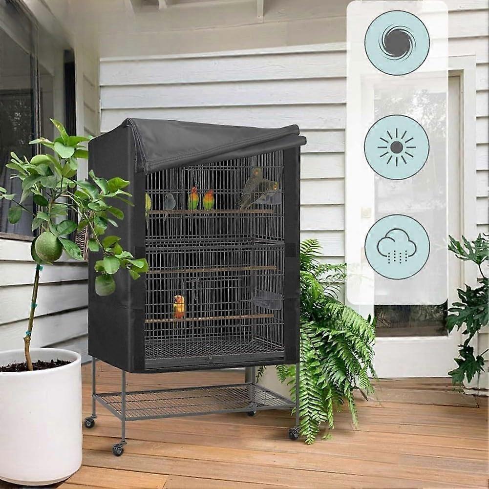 Lightproof cover for bird cages, waterproof, 210D Oxford fabric, 48 x 48 x 102 cm (84 x 59 x 104 cm).