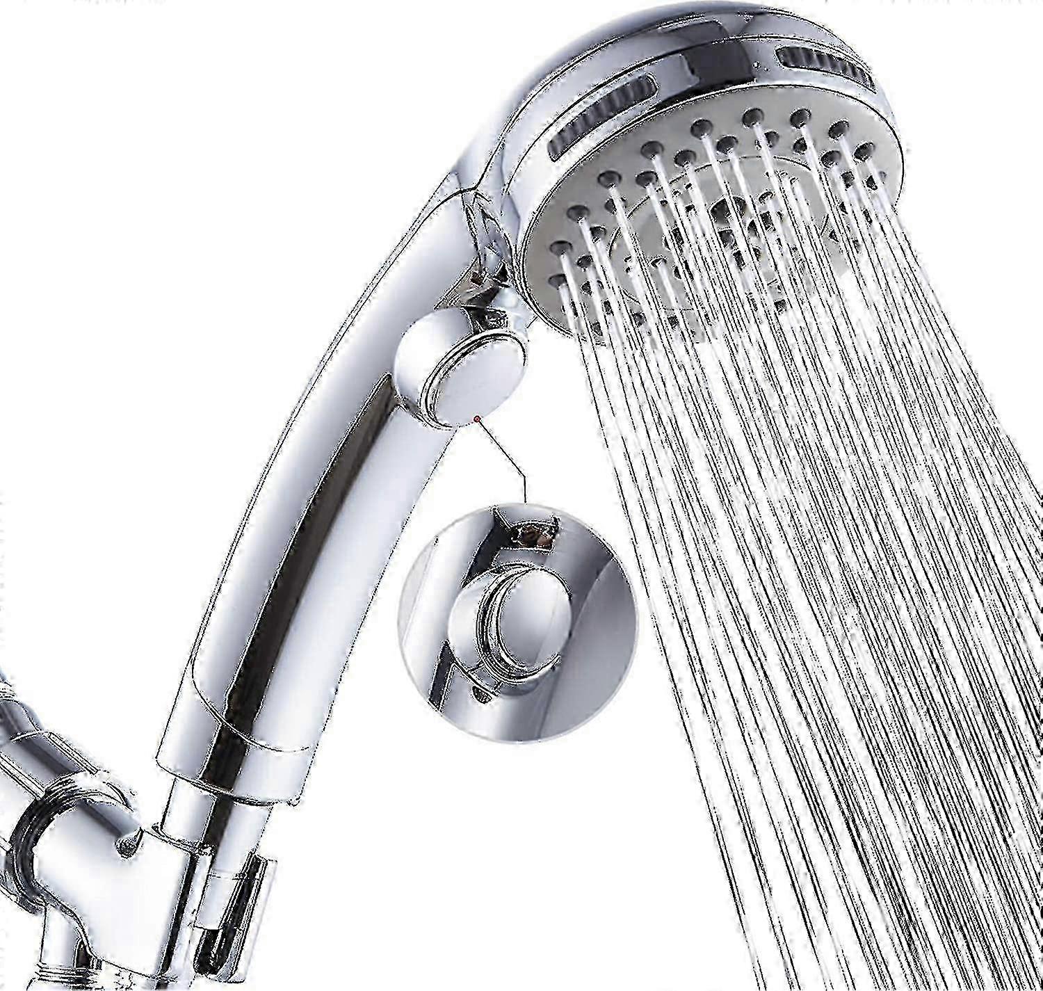 6 Function Handheld Shower Head High Pressure with On Off Switch Spa Spray