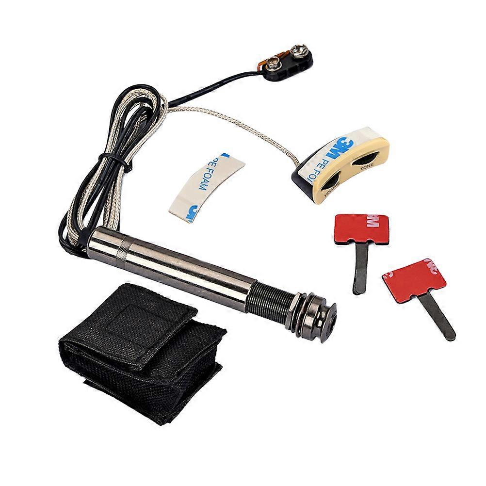 Ukulele Piezo Pickup Preamp System with Bag for Guitar Use Black Plastic Easy to Install