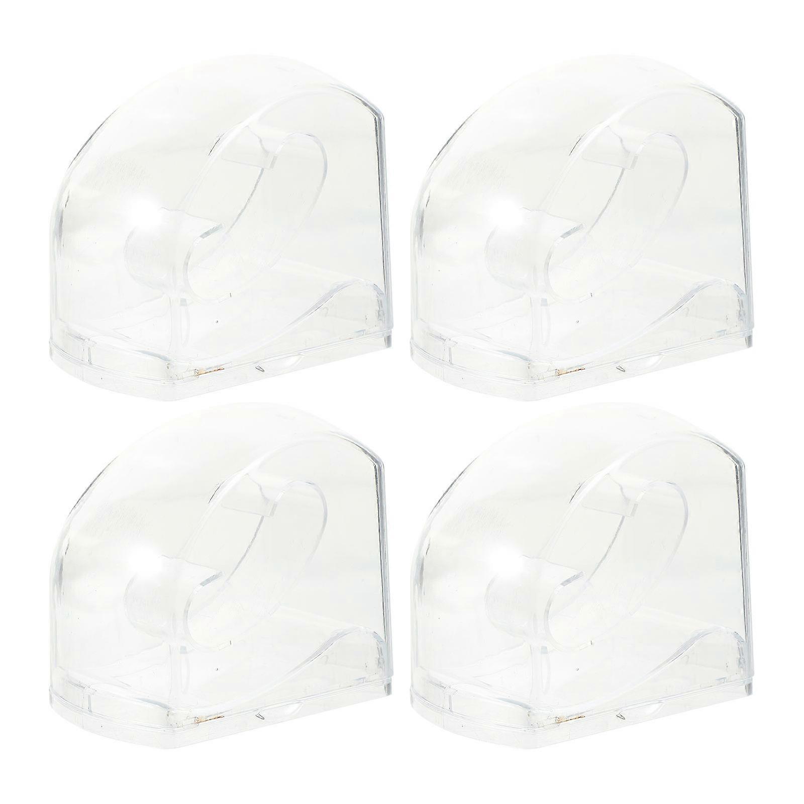 4pcs Transparent Watch Display Boxes Plastic Watch Containers Home Supplies