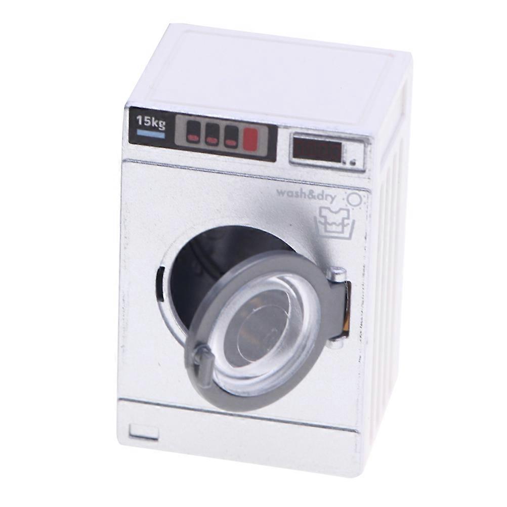 Miniature Dollhouse Washing Machine with Interactive Drum – Realistic Washer Dryer Model for Dollhouse Furniture, Portable Decorative Prop for