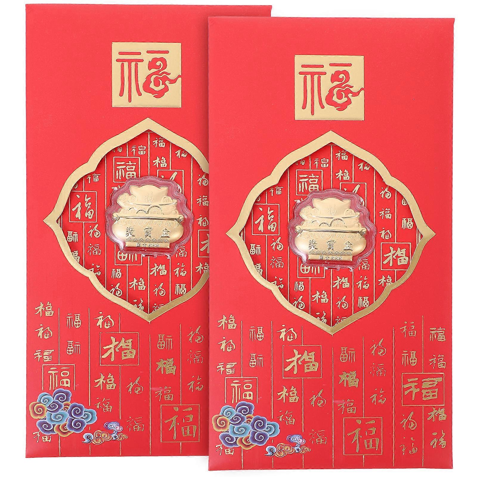 Money Gift Envelope 2Pcs Red Envelope for Storage Use during New Year