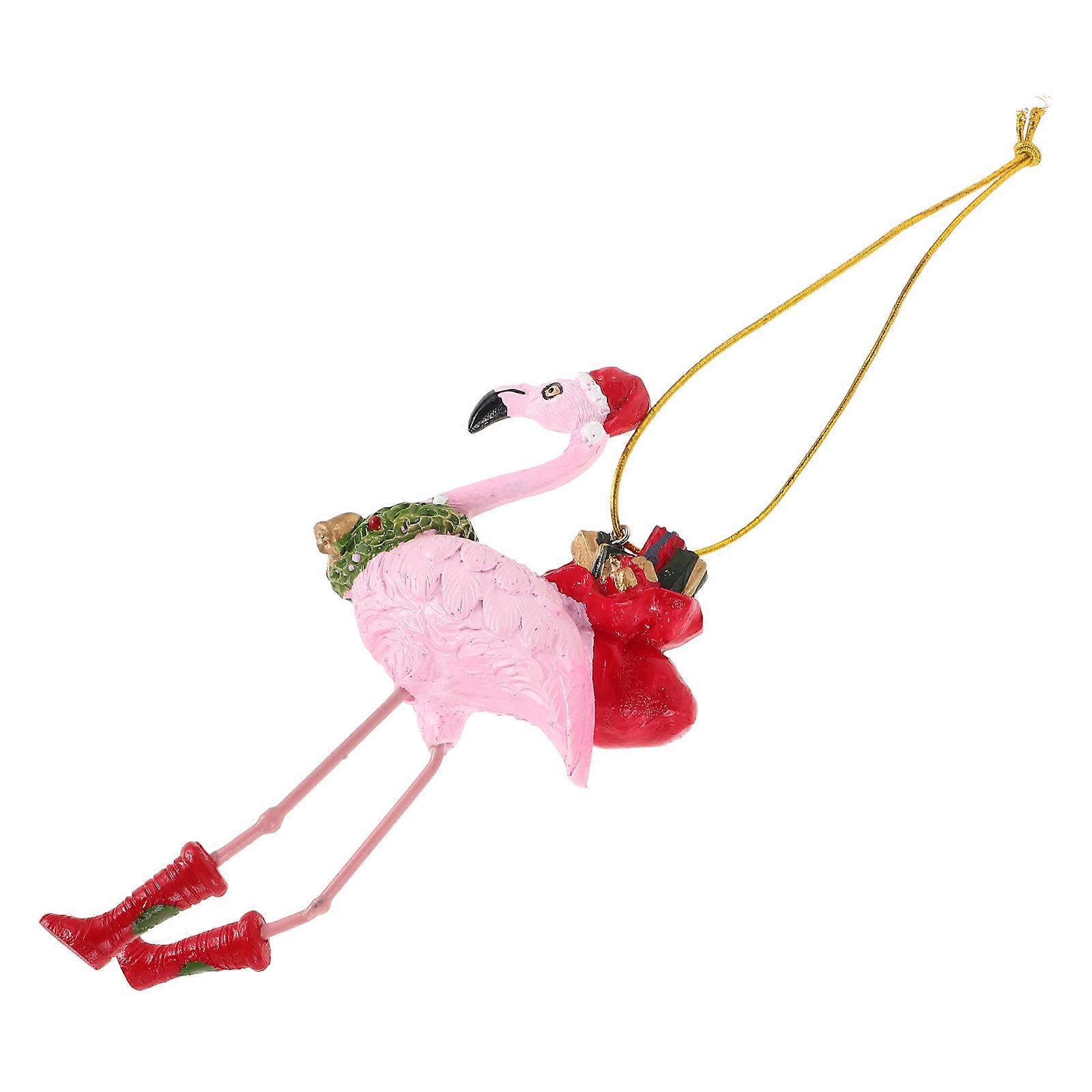 Watermelon Red Resin Flamingo Hanging Decoration for Christmas Ornaments