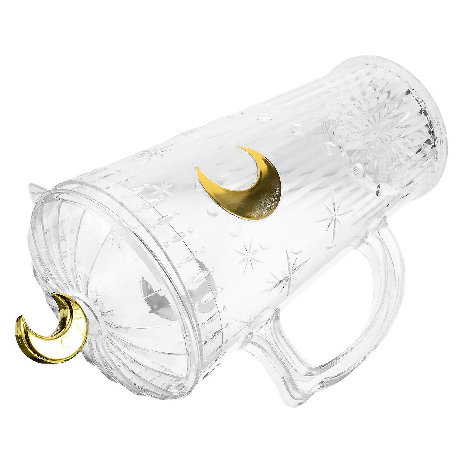 Versatile Clear Water Pitcher For Lemonade Serving In Gatherings Unique Shape 1Pack