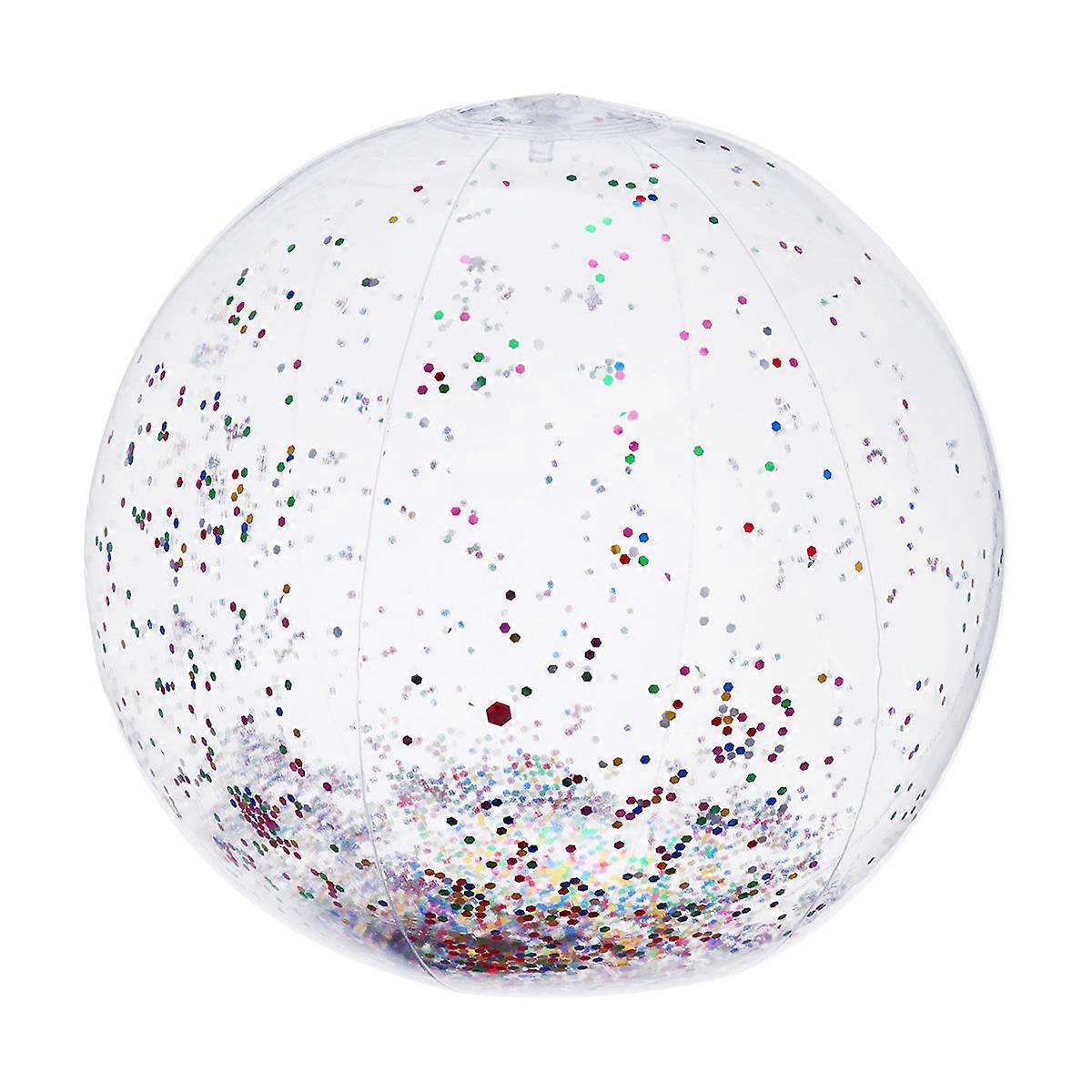 Inflatable Toy Ball Multi with Shimmering Sequins for Kids Beach Ball Fun