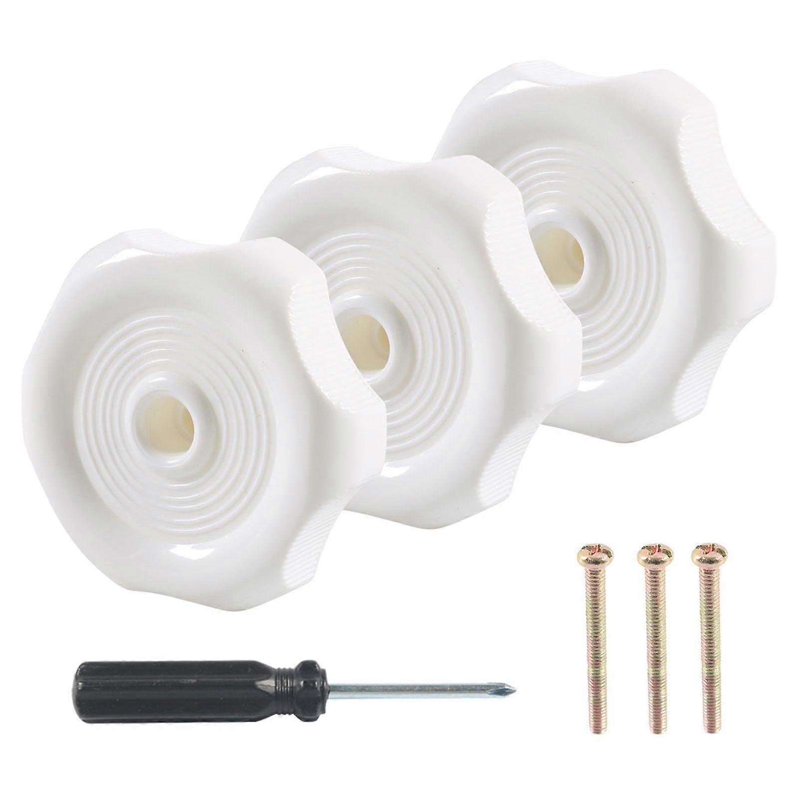 Set of 7 Awning Buttons with Screws, Window Buttons, Awning Roof Vent Buttons, Easy to Use for Windows and Ventilation Systems, White